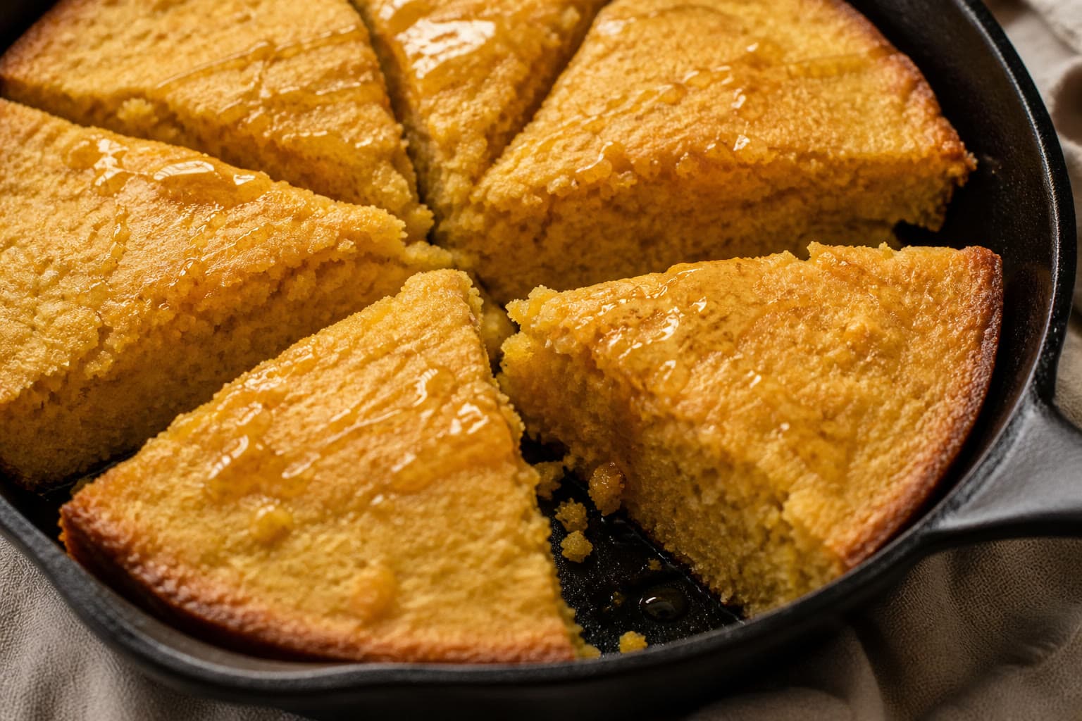 Skillet gluten-free sourdough discard cornbread