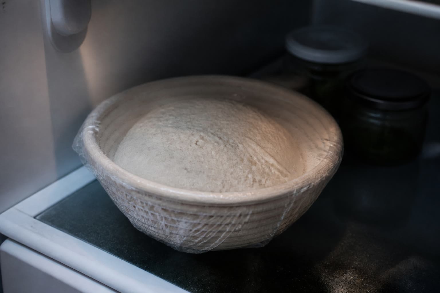 Gluten-free sourdough boule baked after an overnight refrigerator retard